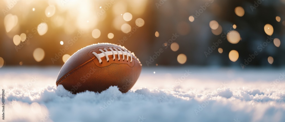 football in the snow during winter season