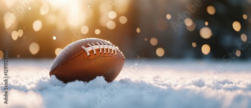 Obraz na płótnie football in the snow during winter season w salonie