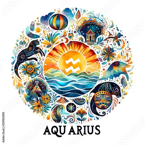 
illustration representing the sign of Aquarius 75