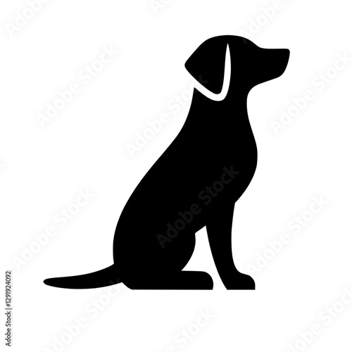 Icon of a sitting dog in profile, symbolizing pets and companionship