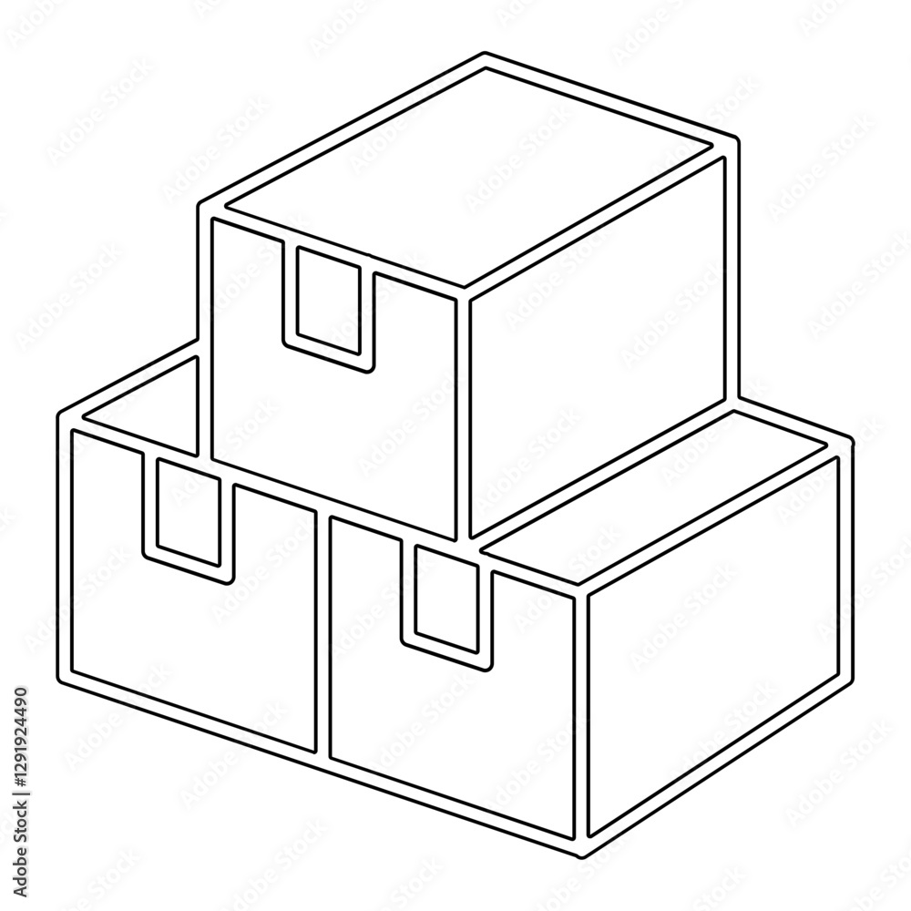 Package icon in line style Package icon in line style