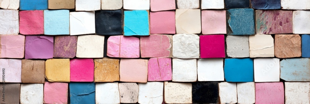 Colorful Square Tile Mosaic Pattern - A vibrant mosaic of colorful square tiles creating a textured background ideal for design projects Colorful Square Tile Mosaic Pattern - A vibrant mosaic of colorful square tiles creating a textured background ideal for design projects