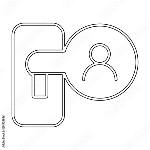 Introvert icon in line style