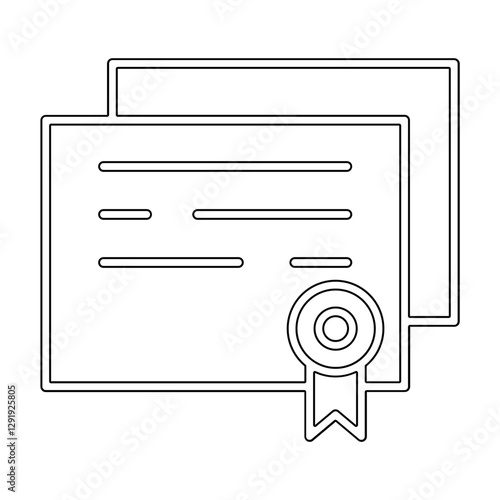 certificate icon in line style