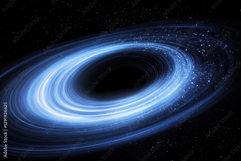 A swirling vortex of blue light with particles, creating the illusion that it is moving forward A swirling vortex of blue light with particles, creating the illusion that it is moving forward