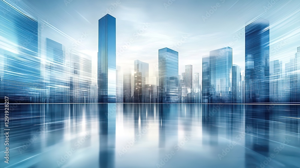 Empty modern business office skyscrapers. High-rise buildings in commercial district with blue sky. bright and clean high tech office background Empty modern business office skyscrapers. High-rise buildings in commercial district with blue sky. bright and clean high tech office background