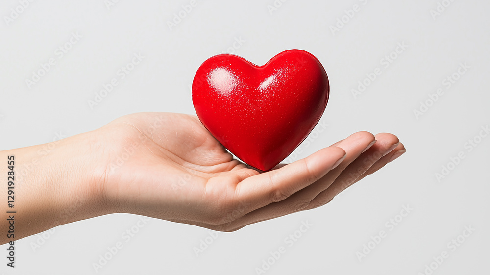 Hand Holding Red Heart on White Background
Hand Holding Red Heart on White Background