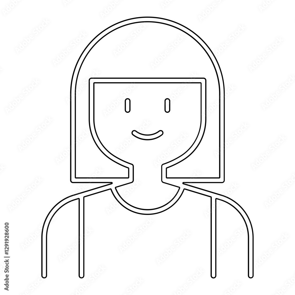 Woman icon in line style Woman icon in line style