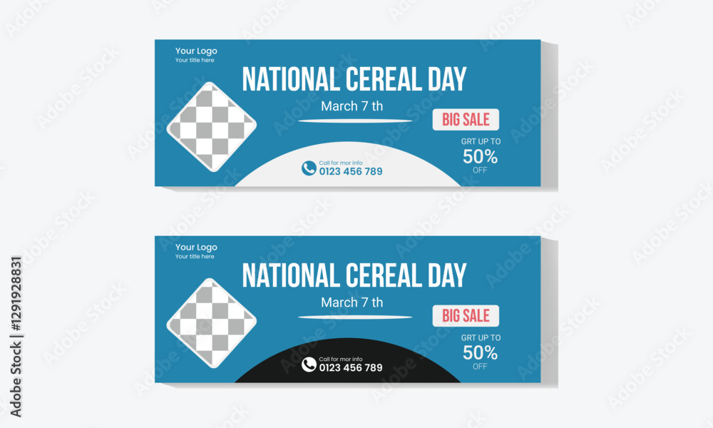 Obraz premium national cereal day Facebook banner 