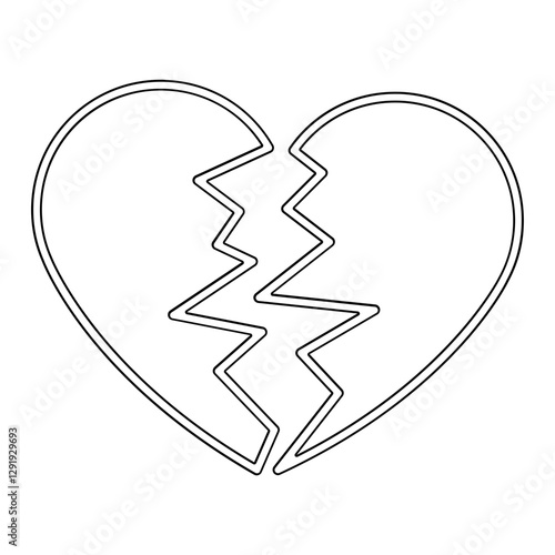 Broken heart icon in line style