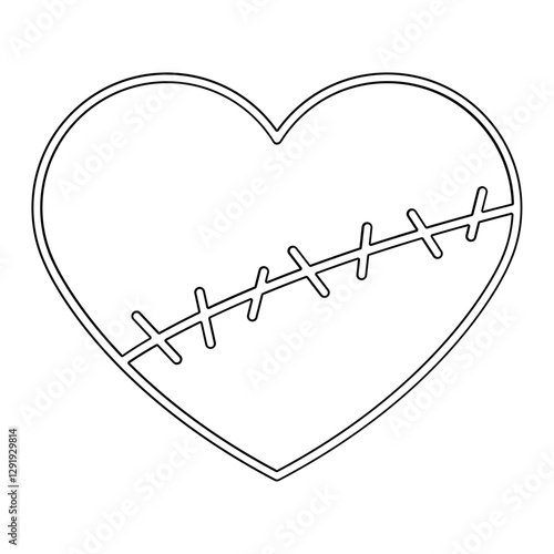 Broken heart icon in line style