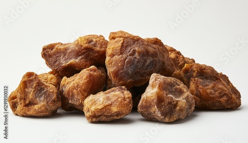 Wallpaper Mural Natural amber resin stones displayed on a light background highlighting their unique textures and earthy colors for holistic and decorative uses Torontodigital.ca