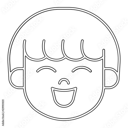Laughing icon in line style