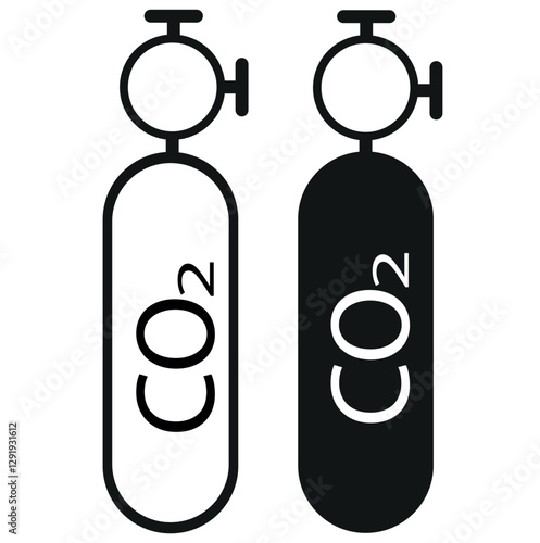 CYLİNDER with CO2 vector icon 