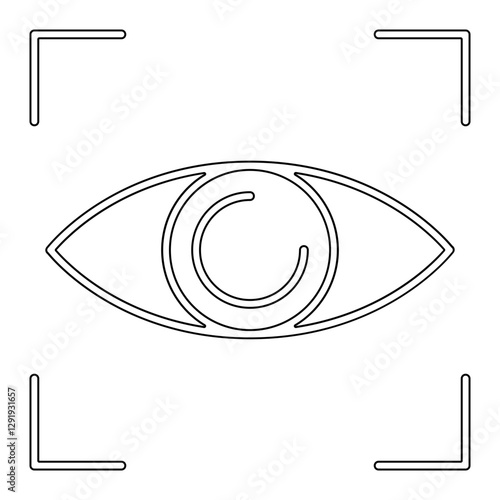 Iris scan icon in line style