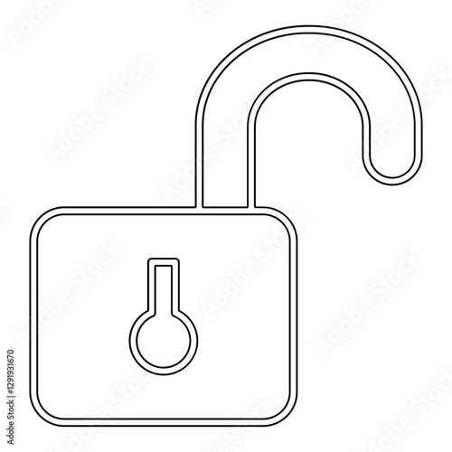 unlock icon in line style