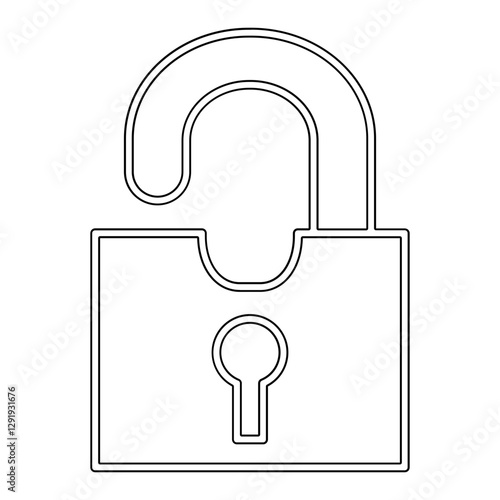 unlock icon in line style