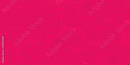 Abstract pattern background. Organic halftone background. Vector organic pattern of line and dots maze and irregular cells on red background