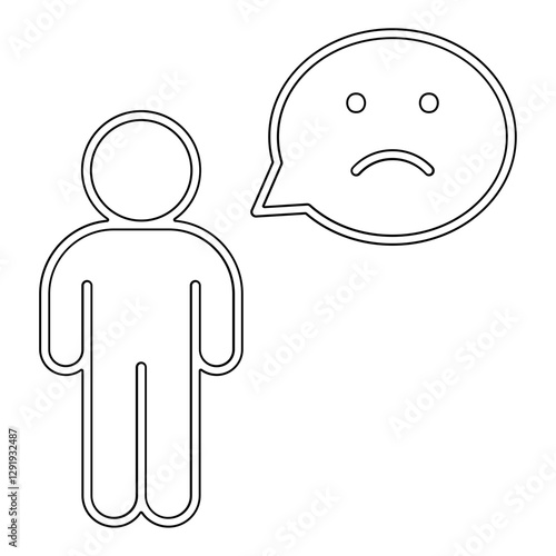 Sad icon in line style