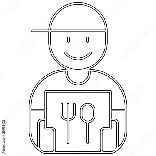 Food delivery icon in line style