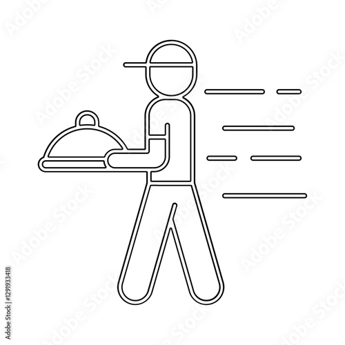 Food delivery icon in line style