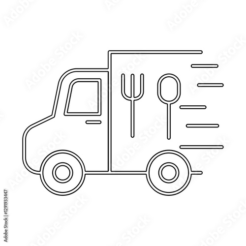 Food delivery icon in line style