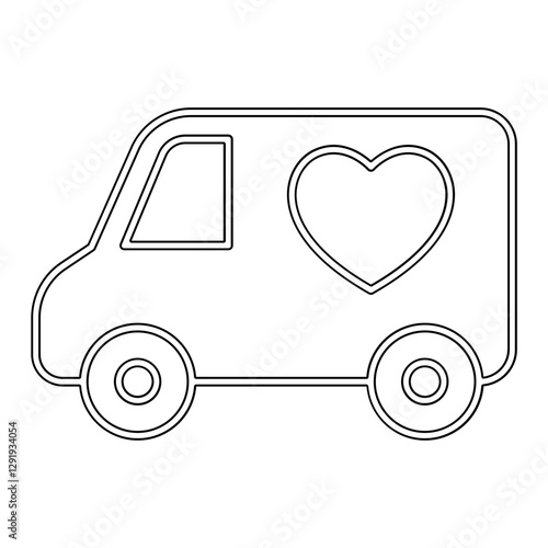charity car icon in line style
