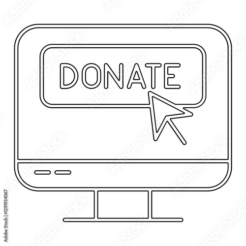 Online donation icon in line style