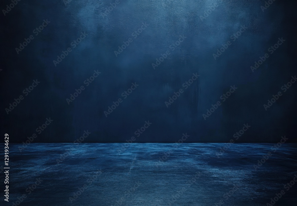Empty dark blue grunge concrete room background with floor and wall Empty dark blue grunge concrete room background with floor and wall