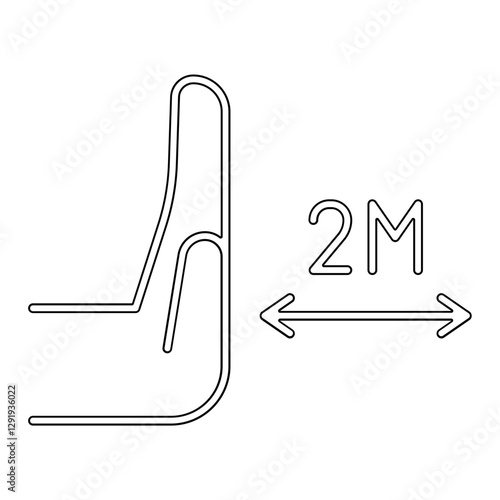 Social distancing icon in line style