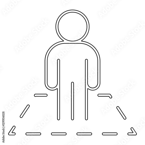 Social distancing icon in line style