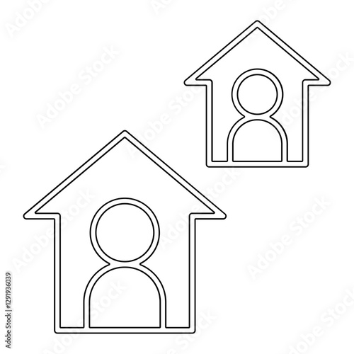 Stay home icon in line style