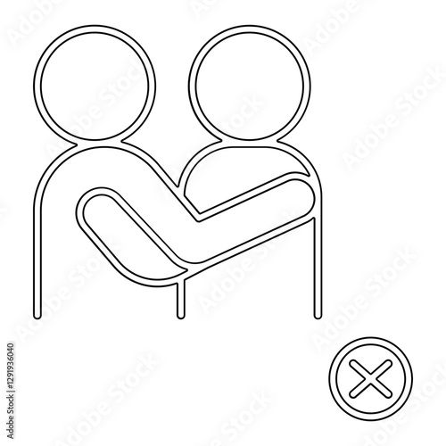 Avoid touching icon in line style