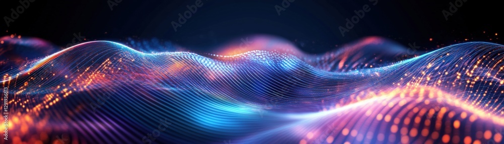 Abstract background with glowing lines and waves in vibrant colors for creative design projects Abstract background with glowing lines and waves in vibrant colors for creative design projects