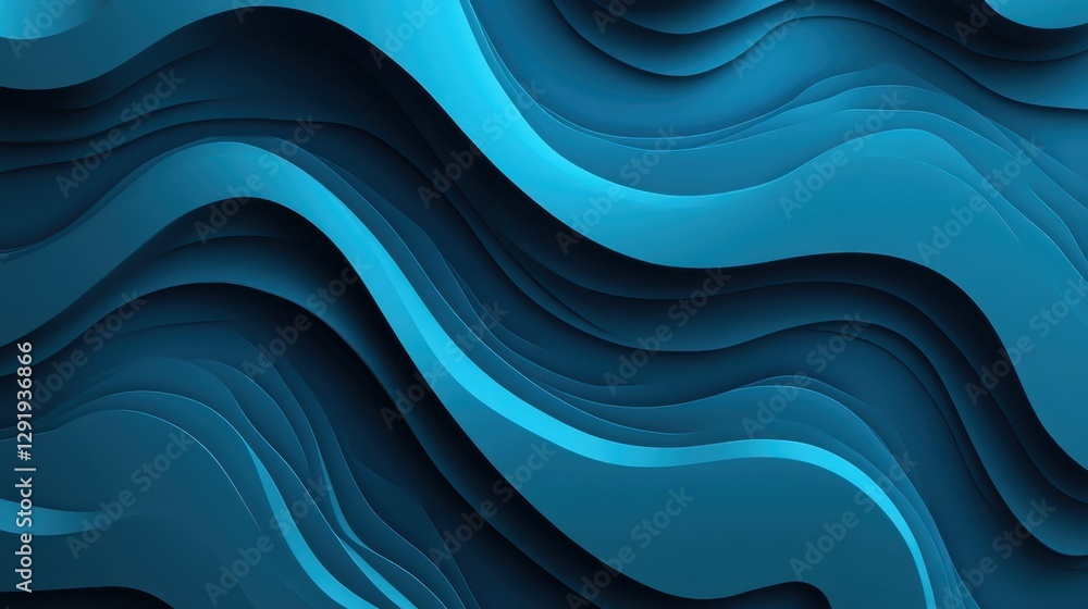 Dynamic waves of blue create an abstract design showcasing smooth and flowing textures in a captivating visual experience Dynamic waves of blue create an abstract design showcasing smooth and flowing textures in a captivating visual experience