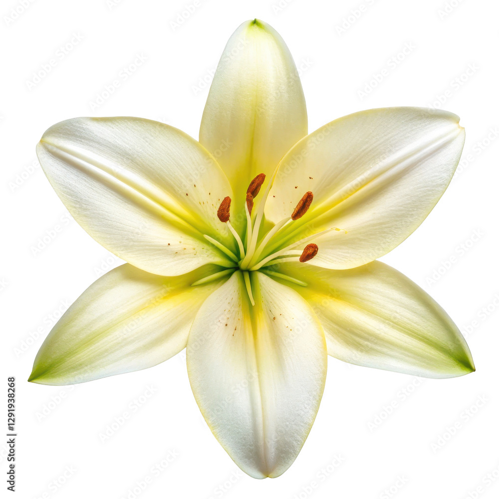 Naklejka premium spring season equipment, White lily flower isolated on a white background.