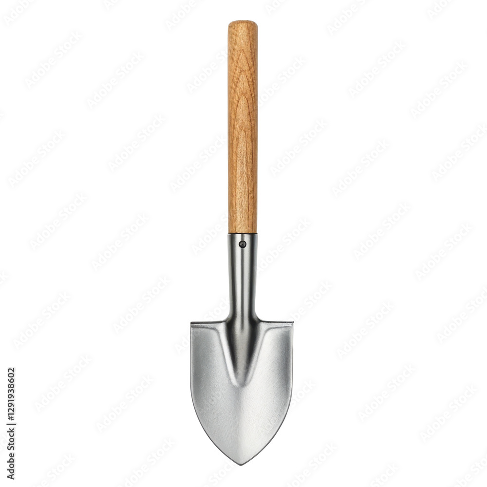 spring season equipment, Garden trowel with a wooden handle and metal blade isolated on a white background. spring season equipment, Garden trowel with a wooden handle and metal blade isolated on a white background.