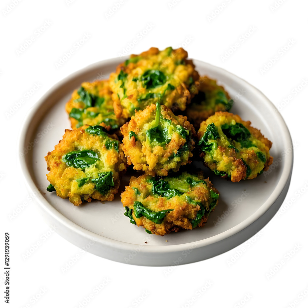 Spinach Pakoras on transparent background Spinach Pakoras on transparent background
