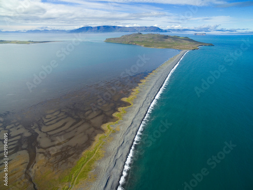 Wallpaper Mural Lagoon in northern Iceland with the island Þórðarhöfði in Skagafjörður Torontodigital.ca