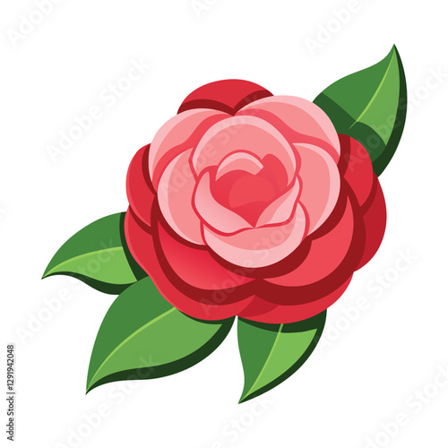Perplex Camellia Flower Vector Illustration ? Cartoon, Clipart & Line Art Design 1.eps