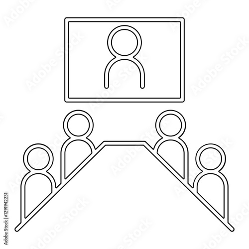 Video conference icon in line style