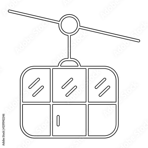 Cable car icon in line style