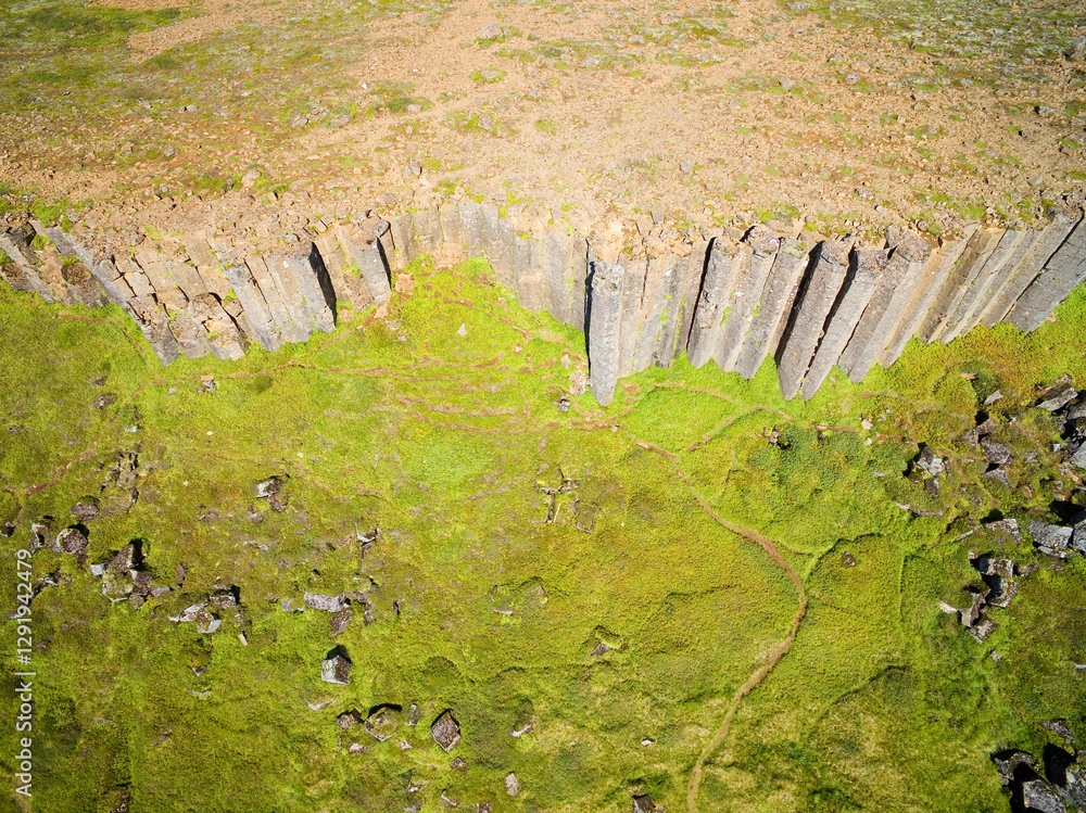 Obraz premium Gerðuberg Cliffs on the southern side of the Snӕfellsnes Peninsula, west Iceland