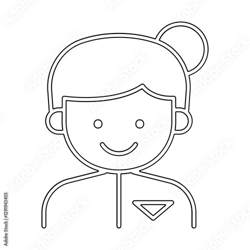 Air hostess icon in line style