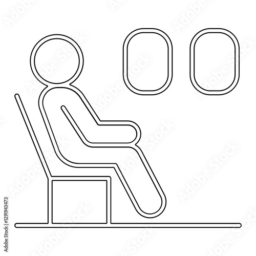 On board icon in line style