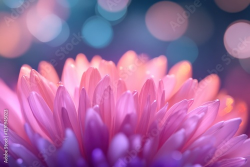 close-up of purple and pink flower with bokeh background