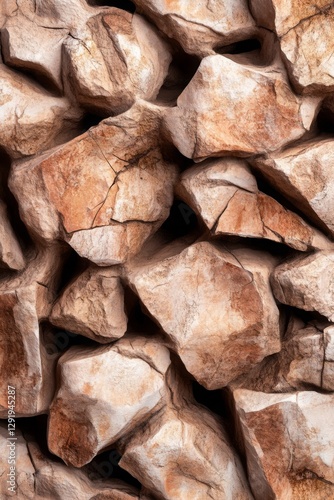 Wallpaper Mural Close-up of a rough-hewn stone wall, showcasing a mix of warm browns and tans. Torontodigital.ca