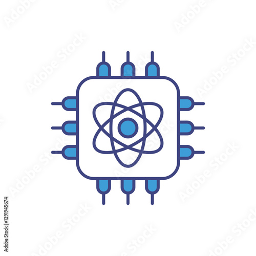 Quantum Computing vector icon stock illustration