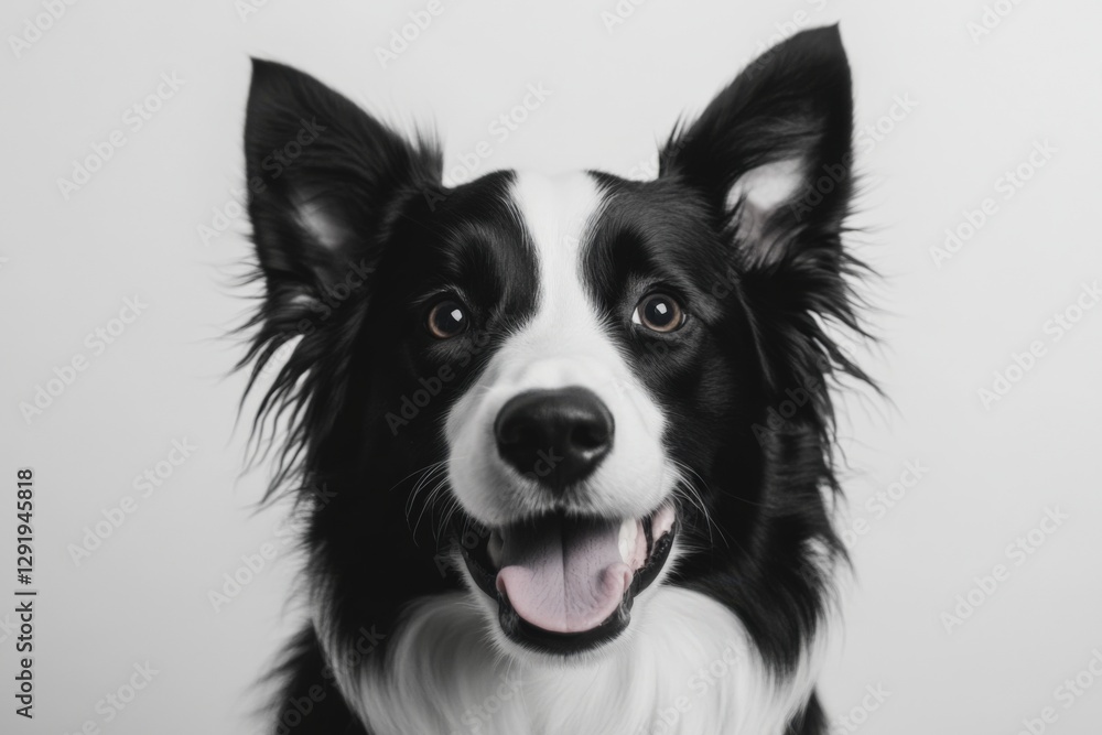 Close-up of a Black and White Border Collie