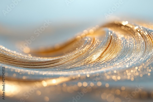 Abstract wave of gold with sparkles